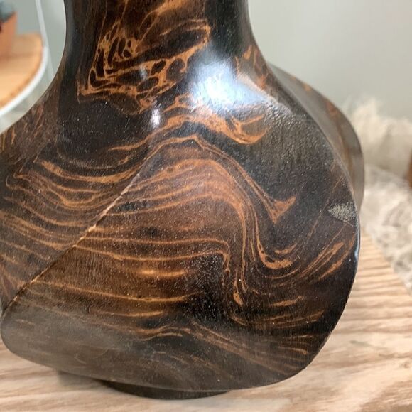 Wooden Vase Made In Thailand - Picture 7 of 17